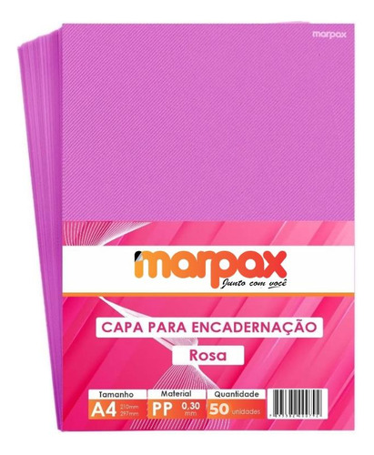 Capa Para Encadernação A4 Rosa Line Frente Pp 0,30 50un