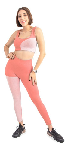 Conjunto Deportivo Dama Tejido Gym Yoga Pants Leggins + Top