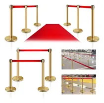 Comprar 4pz Postes Delimitador De\u002Ffilas Con Cinta Retractil De 300 Cm Unifila,postes Separadores Con, Postes Separadores De Fila