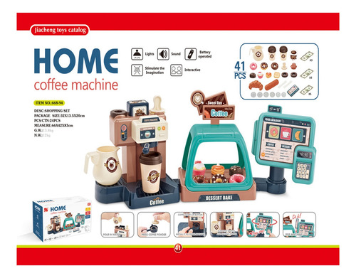 Xd 41pcs Juego De Cocina Infantil Mini Cafetera Donut For