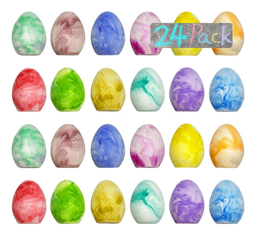 Anditoy Paquete De 24 Huevos Coloridos De Tiza De Pascua Par