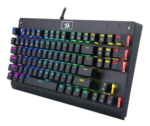 Imagem 3 de 4 de Teclado gamer Redragon Dark Avenger K568RGB QWERTY Outemu Brown português Brasil cor preto com luz RGB