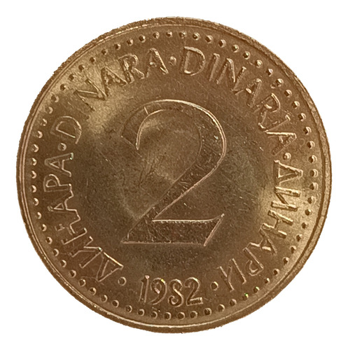 Yugoslavia 2 Dinares 1982 Sin Circular Km 87