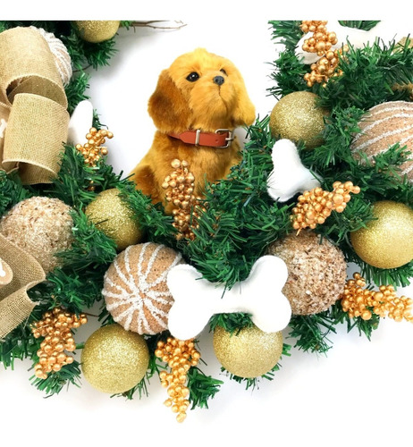Guirlanda De Natal Decoração Pet Cachorro Filhote Luxo 70cm | Parcelamento  sem juros