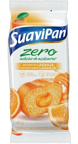 Bolinho zero açúcar laranja recheio de laranja Suavipan 40g