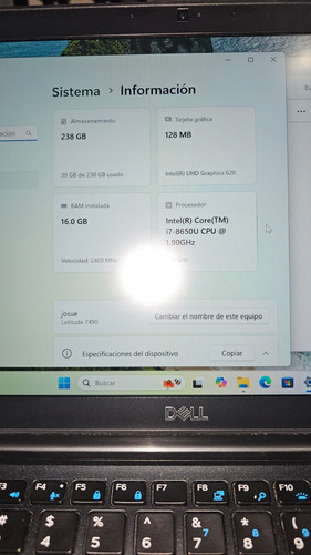 Dell Latitude 7490 Intel Core I7-8650u 1.90ghz 16gb 256gb Negro (Usado)