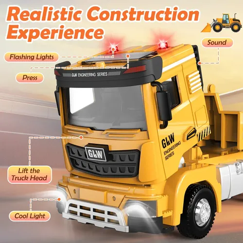 Juego De Vehículos De Construcción Para Niños - Camión Grúa, Excavadora, 4x4 Con Sonido Y Luz - Juguete Educativo Para 3 A 7 Años