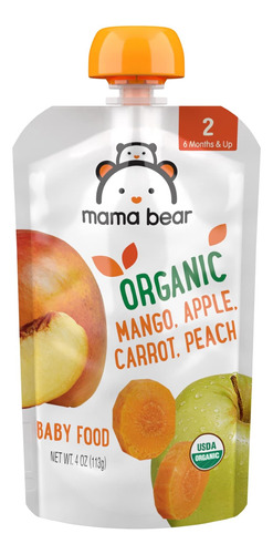 Brand - Mama Bear Organic Baby Food, Etapa 2, Mango Zanahori