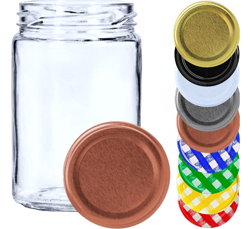 Kit 6 Potes Vidro Andino Boca Larga 350ml Geleia Mel + Tampa