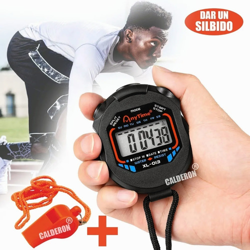 Cronómetro Digital E Impermeable Para Deporte Con Silbato