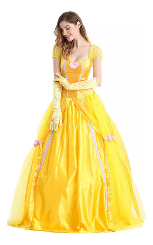Vestido De Princesa Bella De Halloween Para Adultos