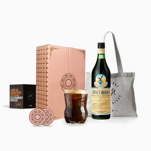 Estuche Fernet Branca 750 + Vaso Ferchetto Regalo Box Kit 