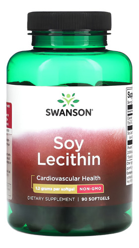 Swanson Lecitina De Soya 1.2 G 90 Cápsulas Blandas Sabor Sin Sabor