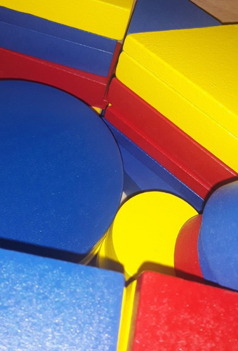 Montessori Juego Atributos Bloques Lógicos Madera