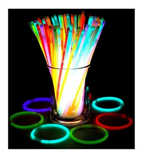1 Packs De Pulseras Químicas Fluorescente X50uni Cotillón