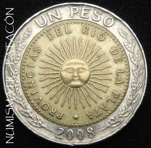 Moneda Argentina 1 Peso 2008 - Cj 6.15 - Muy Buena (Usado)