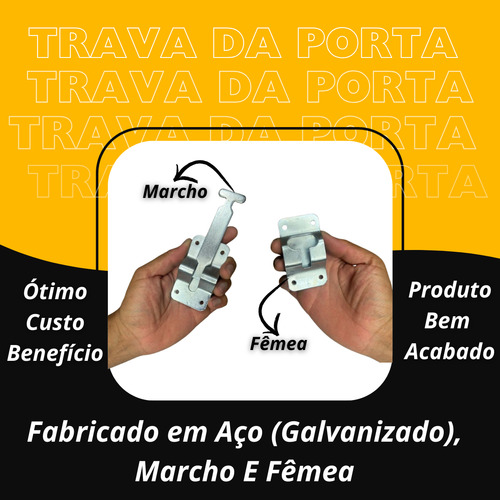 Kit 3 Conjunto Trava Porta Traseira Baú Alumínio Universal