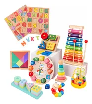 Comprar Pack 10 Juguetes Didácticos Madera Niños Montessor
