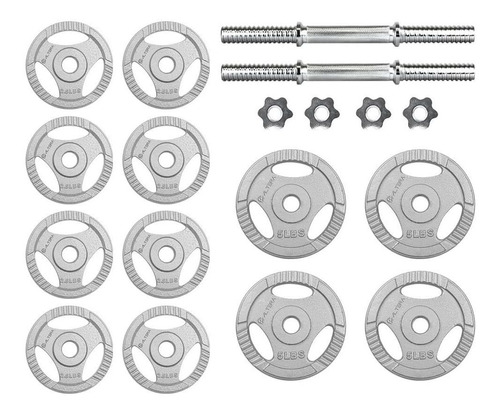 Juego De Mancuernas Pesas Profesional Con Discos 2.5 Y 5 Lbs