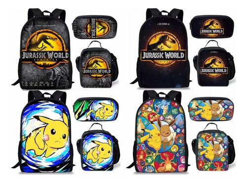 Juego De 3 Bolsas De Almuerzo De Moda For Mochila Jurassic