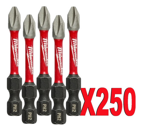 Puntas Ph2 X 50mm X250u 1/4 Alto Impacto Milwaukee 4832-4262