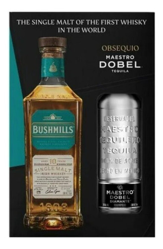 Whiskey 10 Bushmills Single Malt 750ml + Maestro Dobel 375ml