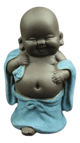 Estatua De Buda Maitreya De Cerámica Tallada A Mano, Azul Ci