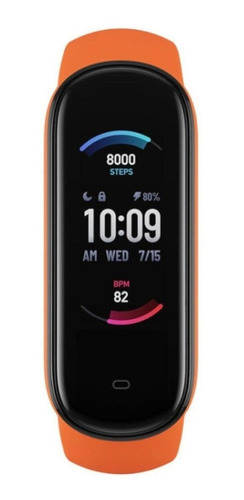 Imagen 1 de 3 de Smartwatch Amazfit Bands Band 5 1.1" caja de policarbonato negra, malla orange de tpu A2005