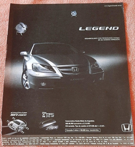 Honda Legend Publicidades