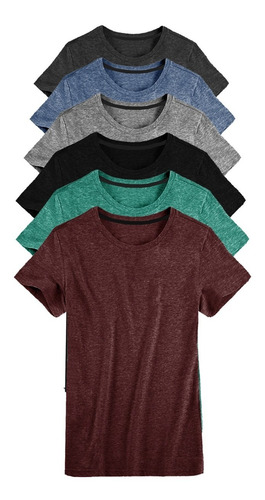 Kit 06 Camisetas Masculina Camisa Slim Fit Lisa Basic Basica