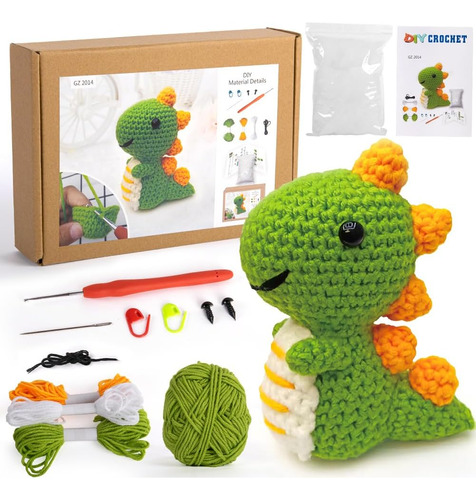 Kit De Crochet Principiantes, Lindo Animal/dinosaurio, ...