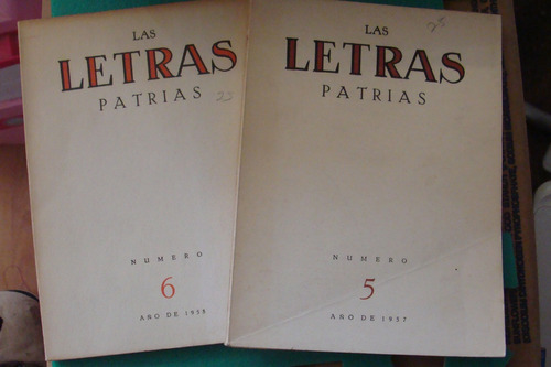 Las Letras Patrias Numero 5 Y 6 , Año 1957-58