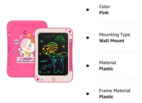 Tableta De Escritura Lcd Bravokids Girl Toys, 8.5 Pulgadas,