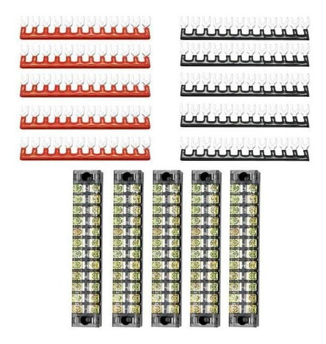 2 X 5 Juegos De Bloques De Tornillos 12p De 2 Filas 600v 15a