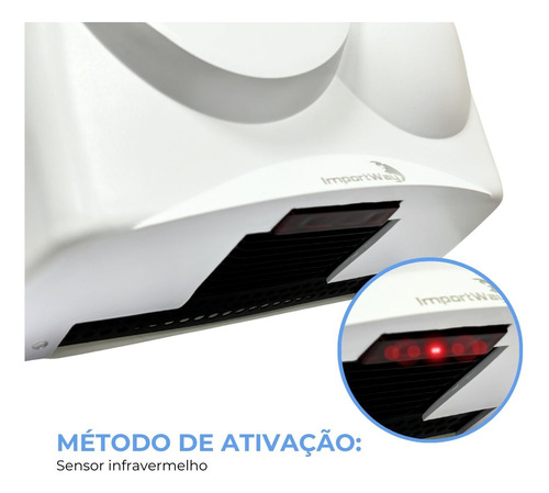Secador Mãos Elétrico Automático Sensor 127v 16m/s 1500w Top