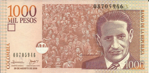 Colombia 1000 Pesos 28 Agosto 2008