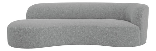 Divã Recamier Orgânico Tokyo 180cm Lado Esquerdo Bouclé Cor Cinza