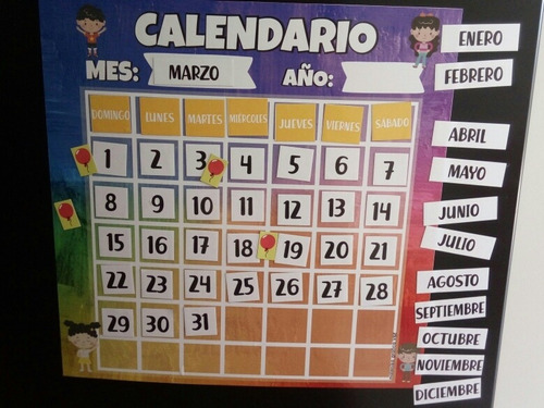 Calendario Vinilo Imantado (maestras Docentes Seños Jardín)