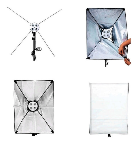 Imagem 3 de 5 de Softbox Luz Contínua De 4 Lâmpadas Ideal Para Video E Foto