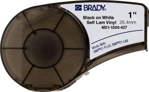 Brady Cinta Vinilo Laminada Negro Blanco Trasl Ucida Para