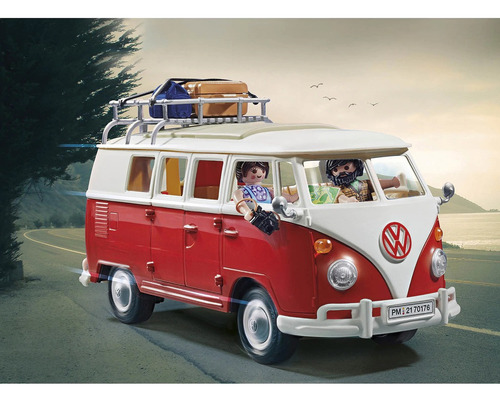 Playmobil Volkswagen T1 Caravana +74pcs 2 Figuras 70176 Volkswagen T1 Caravana
