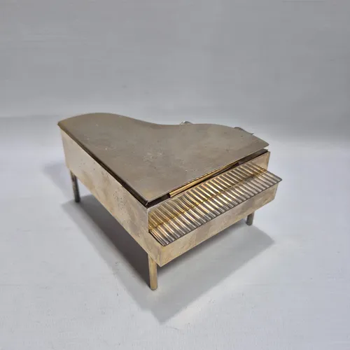 Antigua Caja Musical Piano Bronce Funciona Cenicer Mag 66059 (Usado)