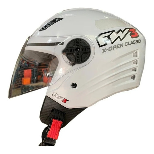 Imagem 2 de 3 de Capacete Aberto P/ Moto Fw3 Viseira Cristal X Open Inmetro