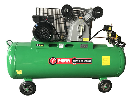 Compresor Fema A Correa 120 Litros 3 Hp 220v 8 Bar