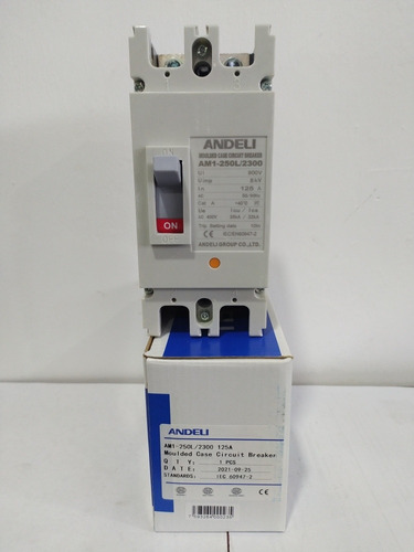 Breaker Caja Moldeada 2 Polos 125 Amp. Andeli