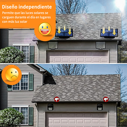 Llinpi® Lámpara Solar De Pared Exteriores Sensor Luz 4 Modos