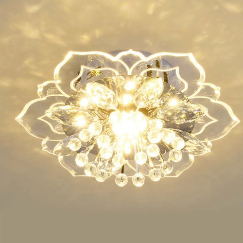 Lámparas D/techo Led D/cristal C/forma D/flor, Blanco Cálido