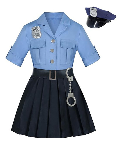 Girls Uniforme Oficial Policia Para Niñas Disfraz Policia Pa