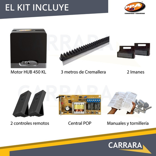 Imagen 6 de 8 de Kit Motor Portón Corredizo Hub Automático Control Cremallera