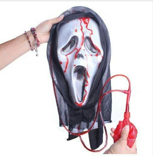 Imagen 1 de 3 de Mascara Scream Ghostface Chorrea Sangre Halloween Plastico